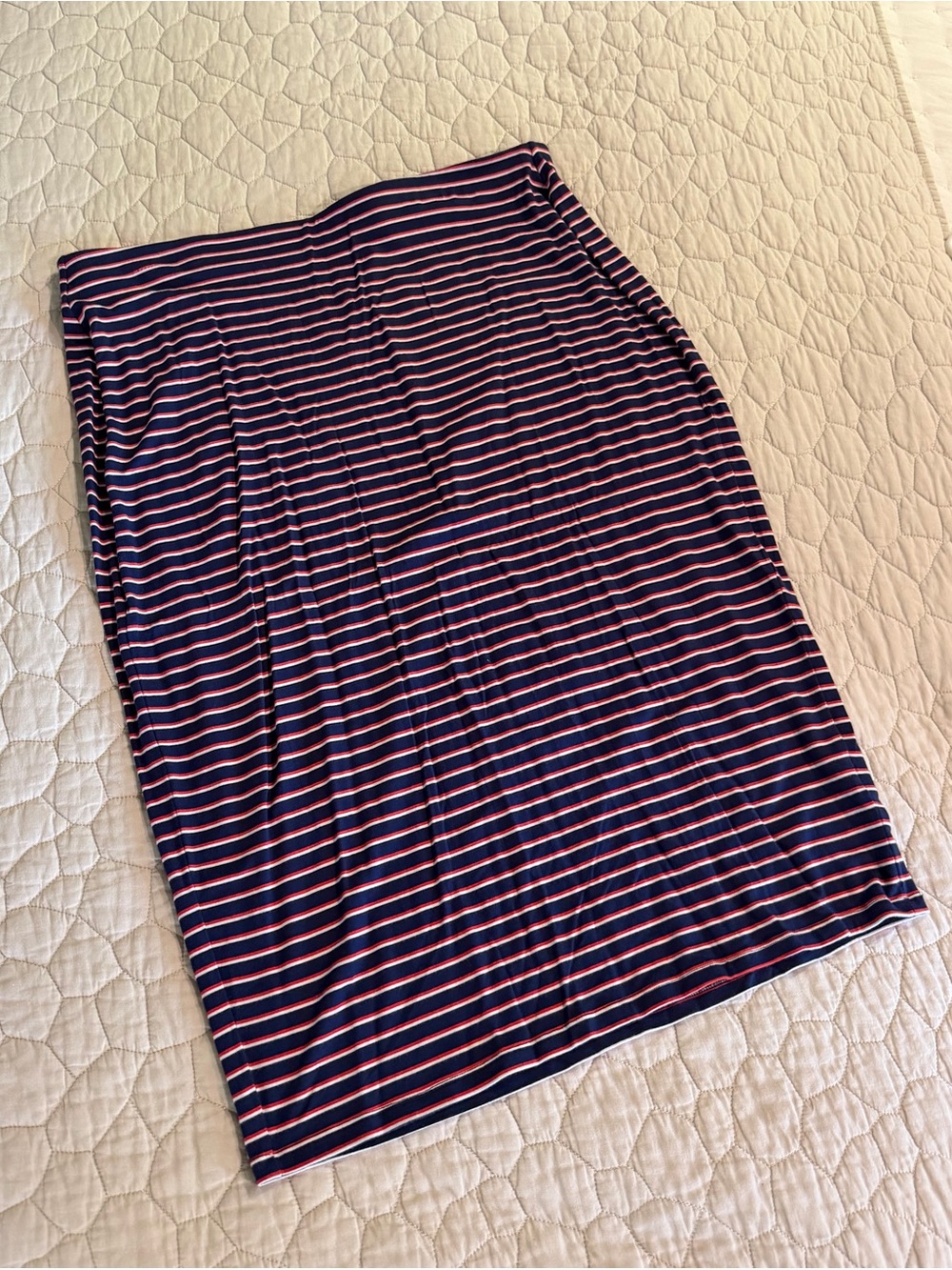 Old Navy Navy Pencil Skirt with Red and White Stripes